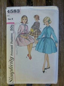 Vintage 50er-60er SIMPLICITY 4583 MÄDCHEN VOLLER ROCK KLEID-GR. 8-26" BRUSTUMFANG SCHNITTMUSTER - Bild 1 von 2