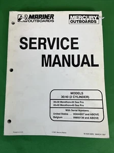 oem Service Manual 30 40 HP 2 Cyl. 30 40 HP Marathon 30 40 Sea Pro 90-826148R2 - Picture 1 of 5
