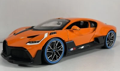 Burago Bugatti Divo Escala 1/18 Diecast Modelo Coche Deportivo Naranja Negro LEER Foto 1 de 4