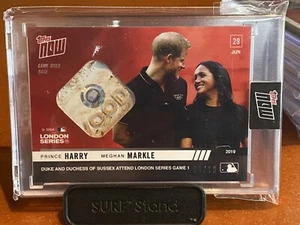 2019 Topps Now PRINCE HARRY MEGHAN MARKLE London Series Base Relic 3/10 RED - Picture 1 of 2