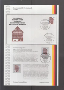 GERMANY BRD ETSB FIRST DAY COLLECTION 1994/25 - CITY HALL SUHL-HEINRICHS - Picture 1 of 1