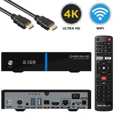 GigaBlue TRIO PRO UHD 4K 1x DVB-S2X 1x DVB-C/T2 Tuner BT WiFi Combo-Receiver - Bild 1 von 4