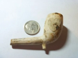 FANCY PICTURE MASONIC PIPE BOWL WITH HEART & T W, WITH SOME STEM - Picture 1 of 1