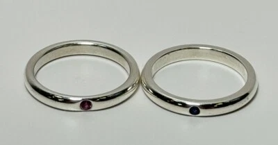 Anillo Tiffany & Co Plata de Ley 2.7mm Zafiro Elsa Peretti Pila Banda Talla 6 Foto 1 de 4