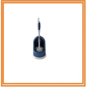 Free Standing Blue And White Plastic Toilet Brush And Holder Bathroom Accessorie - Picture 1 of 3