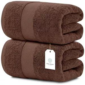 Luxury Bath Sheet Towels Extra Large |35x70 Inch| 2 Pack, Brown Highly Absorbent - Picture 1 of 6