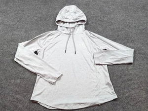 Under Armour Pullover Womens Large Gray Hood Shirt Lightweight Long Sleeve - Picture 1 of 7