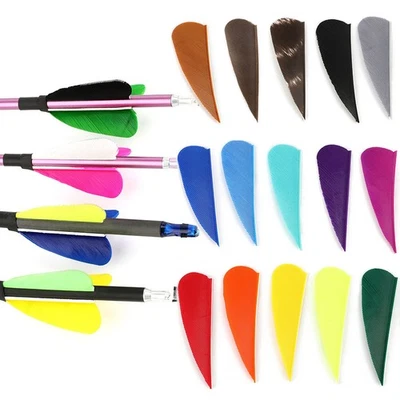 50X Arrow Natural Feather Fletches 2" Archery Shaft Wings DIY Bow Target Hunting - Image 1 of 4