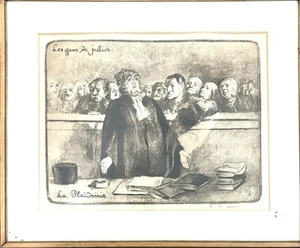 HONORE DAUMIER "La Plaidoirie" Lithographie signiert nummeriert - Bild 1 von 4