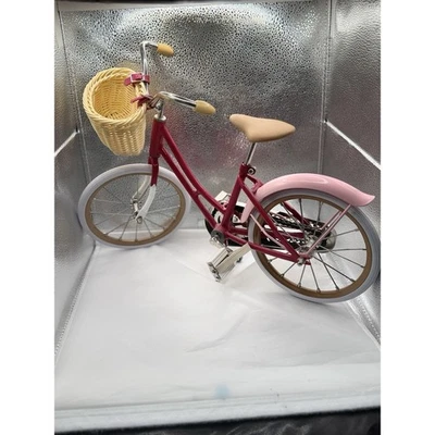 Bicicleta Samantha's American Girl Be Forever Retired rosa con cesta de flores flores Foto 1 de 4