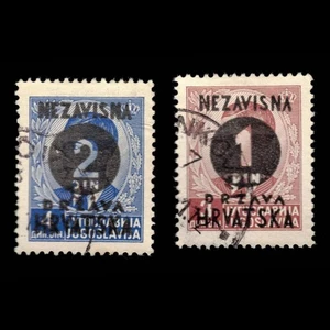 Croazia, Scott 24-25, sovrastampa, 1941, usato, 110961 - Foto 1 di 2