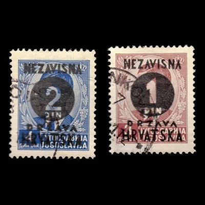 Croácia, Scott 24-25, Sobreimpressão, 1941, usado, 110961 - Imagem 1 de 2