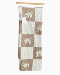 DOCOFIL Throw Blanket Beige & Ivory Mama Bear Baby Bear 51x67 Portugal Nursery - Picture 1 of 7