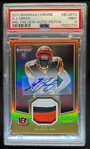 2011 Topps Chrome A.J. Green Bowman Rookies Auto Patch RC #5/10 Bengals PSA 9 - Picture 1 of 2