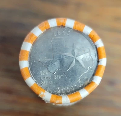 2004-D TEXAS State Quarter Roll OBW Heads/Tails H/T Unc. 40 COINS TK - Image 1 of 3