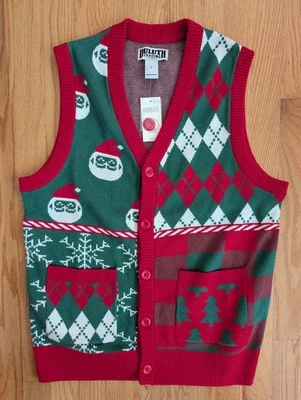 Chaleco Suéter Duluth Trading Para Hombres Pequeño Rojo Feo Castor Vacaciones Navidad Nuevo con Etiquetas Foto 1 de 4