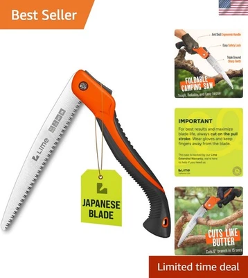 Serra de acampamento dobrável GROWIT 11 polegadas - Serra de poda resistente com corte triplo S... - Imagem 1 de 4