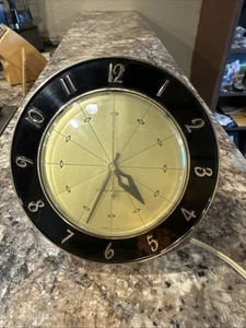 Vtg General Electric Wall Clock INSERT For MCM Starburst Sunburst WORKING! - Picture 1 of 16