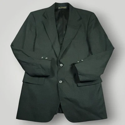 Blazer Abrigo Deportivo Brooks Brothers Para Hombre 40R De Colección Calce Ajustado Lana Deconstruido Negro Foto 1 de 4