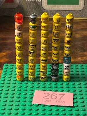 50x Official Lego Minifigure Heads Various Colours Some Double Sided - Image 1 of 2