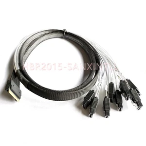 High Quality Internal SlimSAS SFF-8654 to 8 x SATA Breakout Forward Cable 1M NEW - Picture 1 of 4