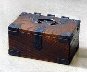 Japanese Antiques INKAN-BOX ZENIBAKO Small Item Case Seal stamp case W19.3cm - Picture 1 of 10