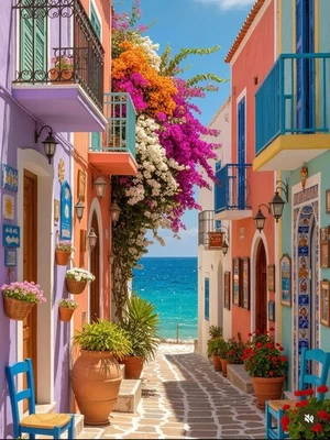 Kits de pintura de diamantes de paisajes costeros para adultos, kits de arte de diamantes de casa costera Foto 1 de 4