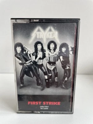 STRYKEN First Strike RARE Red shell glam hard rock cassette tape 1987 metal - Image 1 of 4