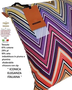 Missoni Pillow 40 x 40 cm, Matelassè Jacquard Fabric in Cotton Silk and Pl - Picture 1 of 15