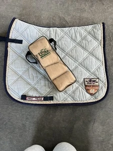 HKM Pro-Team Schabracke Jeans blau mit Bandagen Warmblut Dressur - Bild 1 von 6