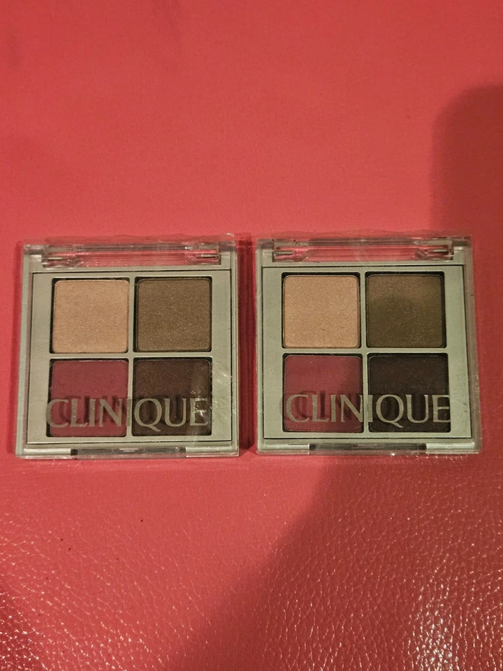 2x Clinique All About Shadow Quad ~дорожные 0,07 унции ea ~ 23/22/az/ca ~ новые без коробки - Изображение 1 из 2