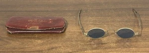 Antike Sonnenbrille ausziehbares verstellbares Gestell blau getönt - Bild 1 von 9