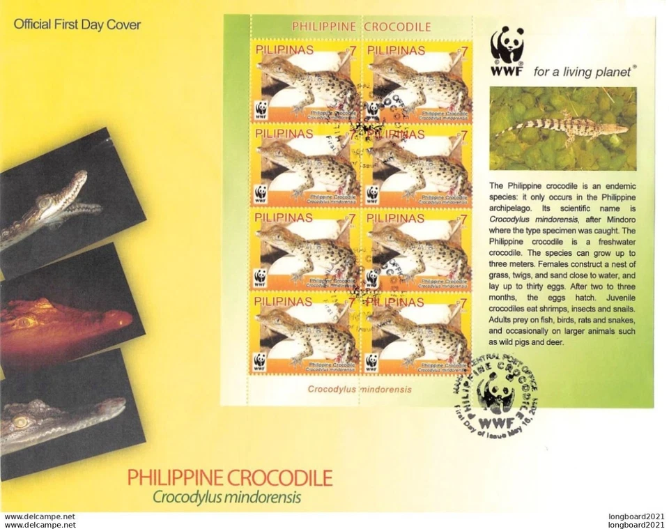 PHILIPPINES - FDC 2011 WWF MNISHEET CROCODILE -4360- - Image 1 of 1