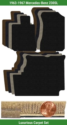 Juego de alfombrillas de lujo personalizadas para Mercedes-Benz 230SL 1963-1967 (3 piezas) #XG8 Foto 1 de 4