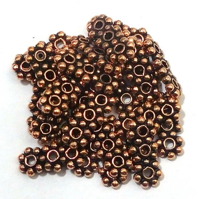 200 PCS 4MM BALI FLOWER DAISY SPACER BEADS OXIDIZED COPPER UFL-746 - Image 1 of 3
