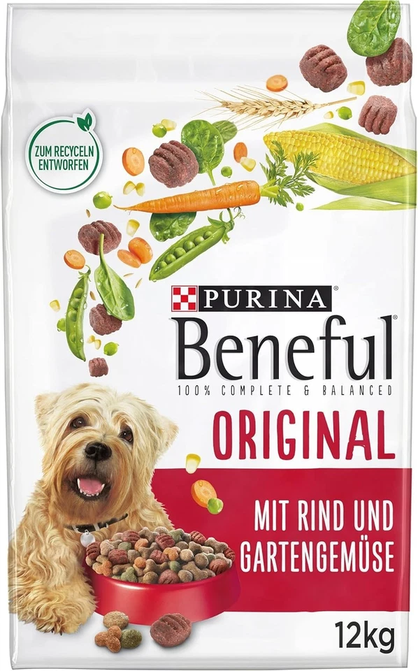 Beneful Original Hundefutter trocken, mit Rind und Gartengemüse (1x12kg) - Bild 1 von 4