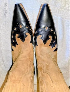 Western Stiefel Große 42 Vom Feinsten  Wildleder Braun Schwarz Glattleder. - Bild 1 von 9