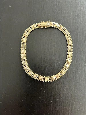 Estate 14k Multi Tone Gold Intricate Chain Link Bracelet 7.5” - 10.95g MJ-87 - Image 1 of 4