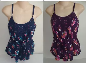 Top Cami donna AEROPOSTALE cintura floreale all'uncinetto nuovo con etichette #5909 - Foto 1 di 6
