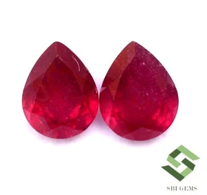 9x7 mm Natural Ruby Pear Cut Pair 5.48 CTS Calibrated Loose Gemstones GF - Picture 1 of 6