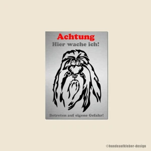 Señal de advertencia Shih Tzu perros 20x30 cm | Señales para perros resistentes a la intemperie | 68WS - Imagen 1 de 2