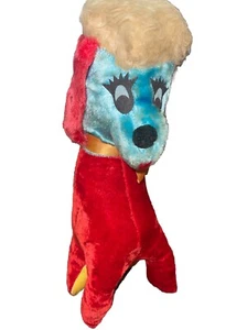 Vintage 1950s 1960’s Red Blue Plush Dog Stuffed Carnival Fair Prize - Picture 1 of 9