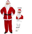 Santa Suit Christmas Xmas Men's 5 Pcs Fancy Dress Costume Sizes M- Large -XXL