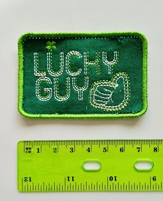 Green Lucky Guy Patch Sew-On Lucky Clover 🍀 - Image 1 of 3