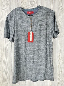 Neu mit Etikett Bruno Milano superweiches anthrazitfarbenes kurzärmliges Henley-Hemd Größe Medium - Bild 1 von 12