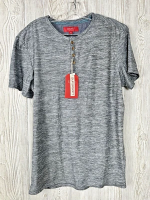 NWT Bruno Milano Super Soft Charcoal Short Sleeve Henley Shirt Size Medium - Image 1 of 4
