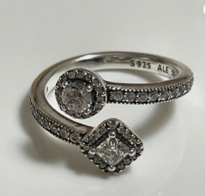 NEW Authentic PANDORA Abstract Elegance Ring Size 50 191031CZ Fast Post Retired - Image 1 of 4