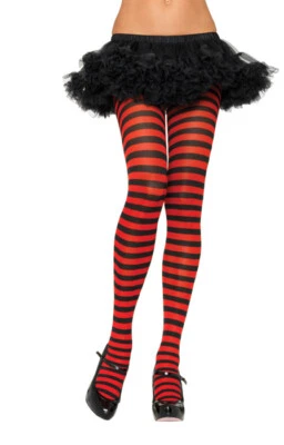 Plus Size Striped Nylon Tights Stockings - Image 1 of 2