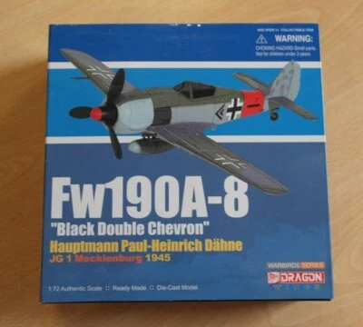 DRAGON WINGS 1:72 FW 190A-8 BLACK DOUBLE CHEVRON JG 1 MECKLENBURG 1945 - Image 1 of 3