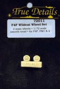 JUEGO DE RUEDAS PRINCIPALES TRUE DETAILS #72011 1/72 GRUMMAN F4F WILDCAT BANDA DE RODADURA SUAVE SEGUNDA GUERRA MUNDIAL USN - Imagen 1 de 1